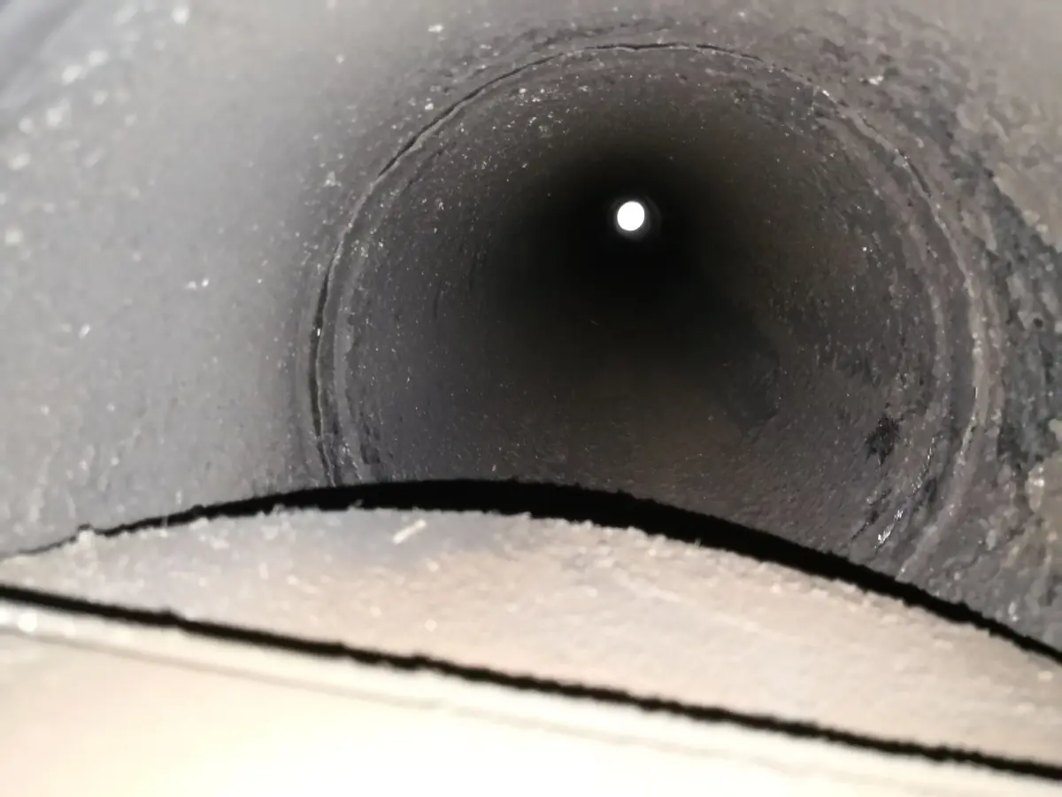 Chimney flue after sweeping — clean flue liner