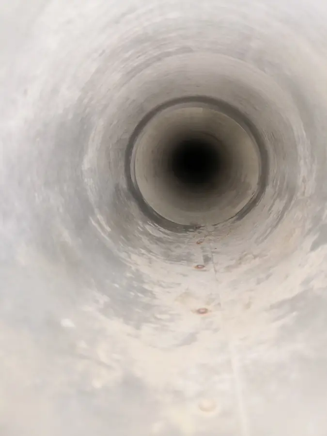 Dryer vent after cleaning — fully clear and restored airflow